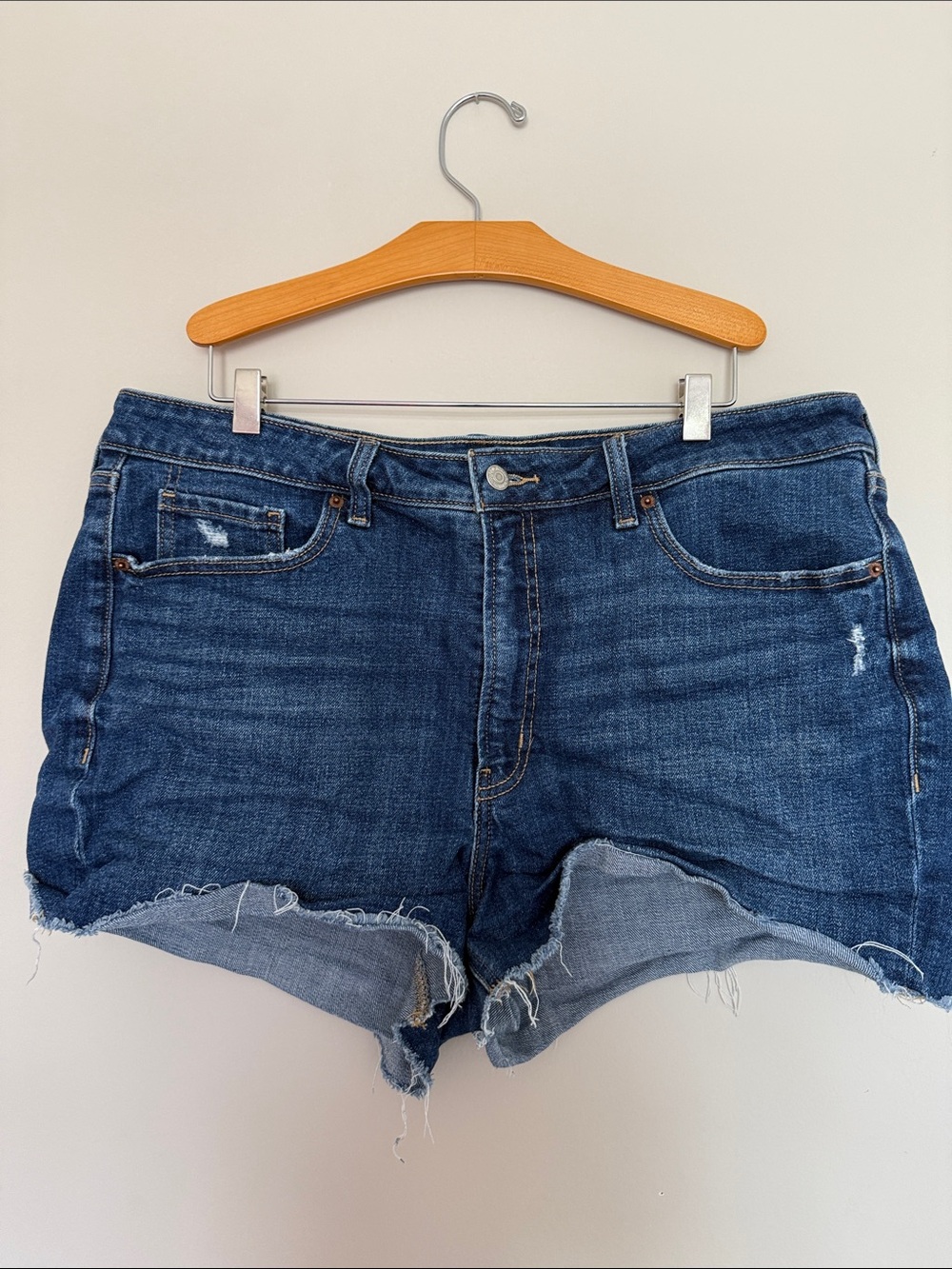 Old Navy Blue Denim Frayed Cutoff Shorts